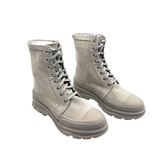 Free People Camp Out Canvas Lace Up Boots Size 39 - Picture 2 of 15